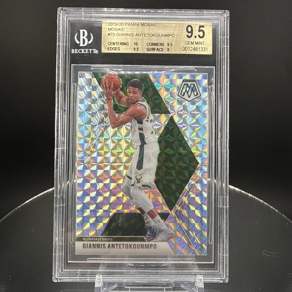 2019-20 Panini Mosaic Giannis Antetokounmpo #75 Mosaic Prizm BGS 9.5 Gem Mint